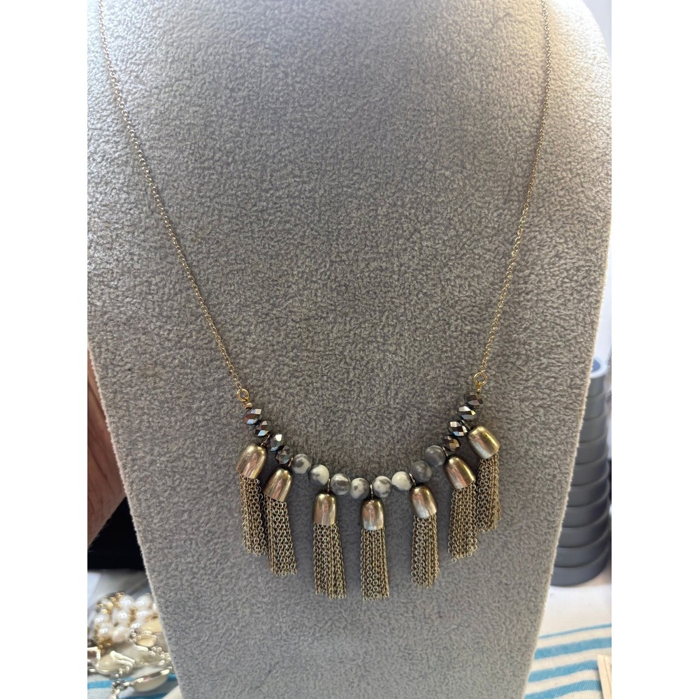 #3. Beaded Tassel Statement Necklace